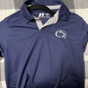 Penn State Russell Athletic Blue and Gray Polo Shirt